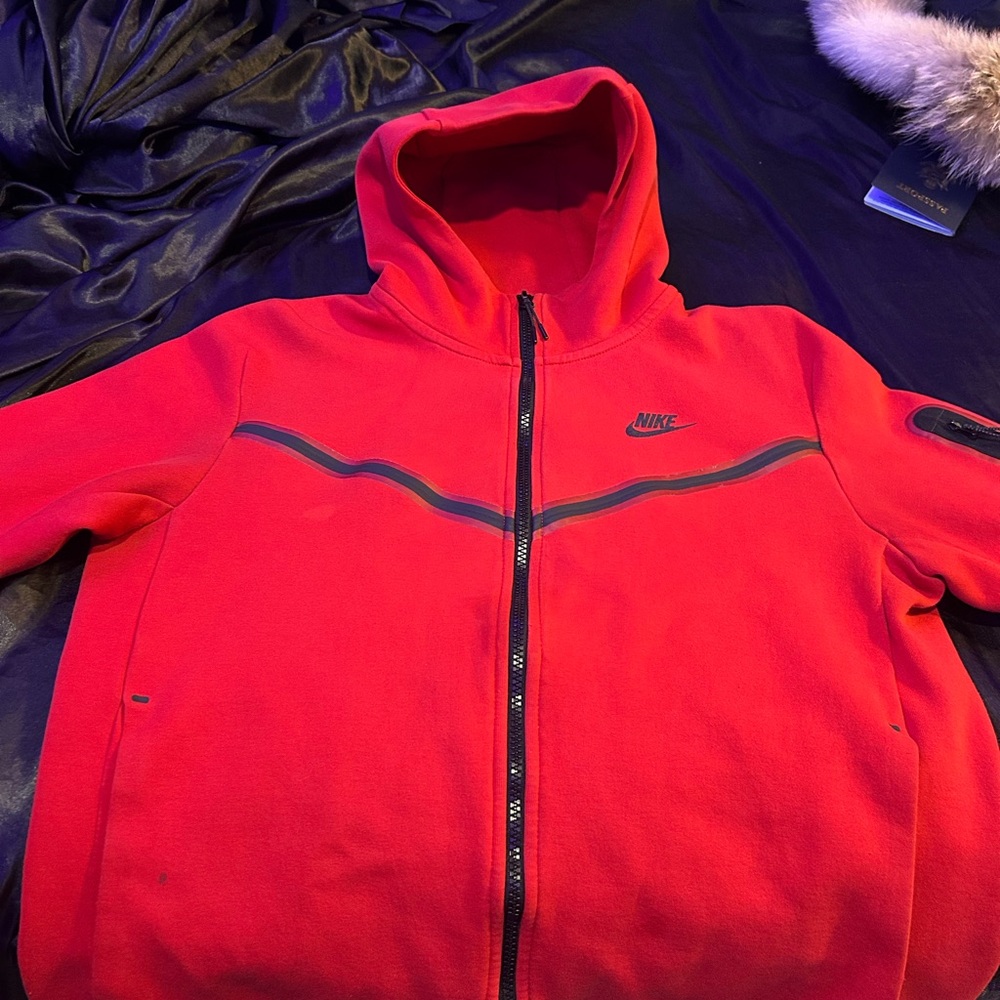 Nike Red Zip-Up Hoodie